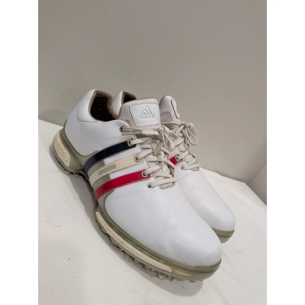 Adidas Tour 360 Golf Shoes Size 9.5 Soft Spike. Red/White/Blue Boost